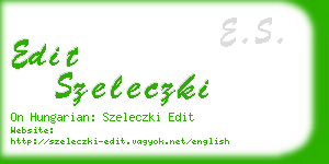 edit szeleczki business card